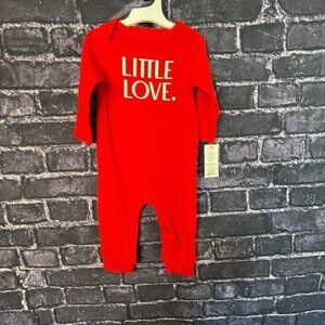Cat & Jack 6-9 Months Red "LITTLE LOVE" Romper White Valentine's Day